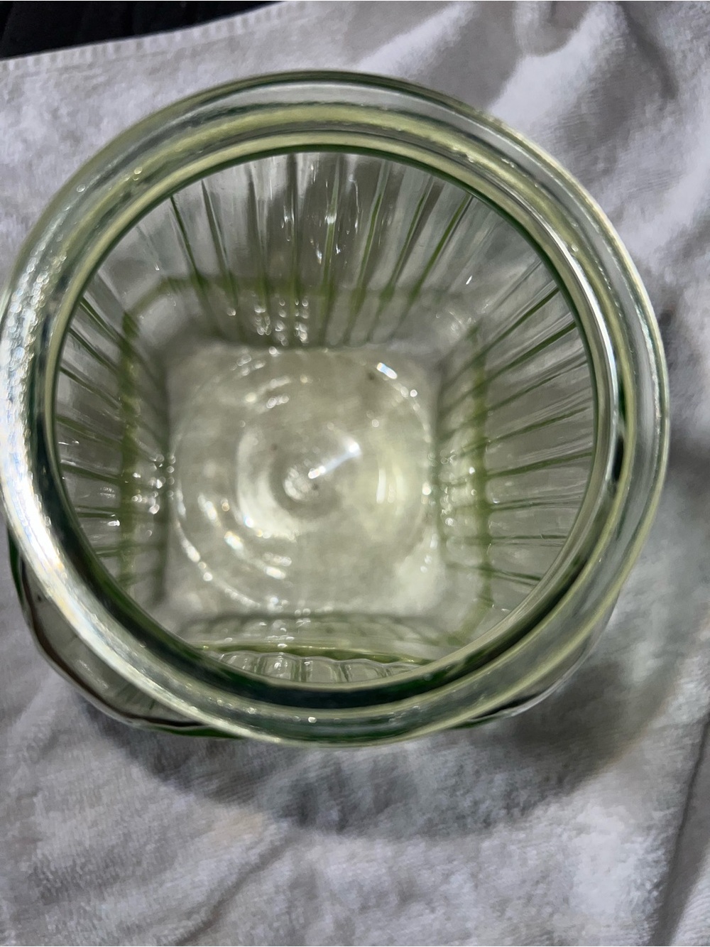 Depression Uranium GLASS Ribbed JAR - Picture 3 of 7